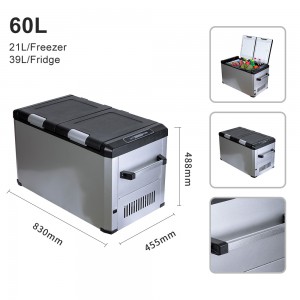 Car refrigerator Colku DC-62FD dual zone fridge freezer